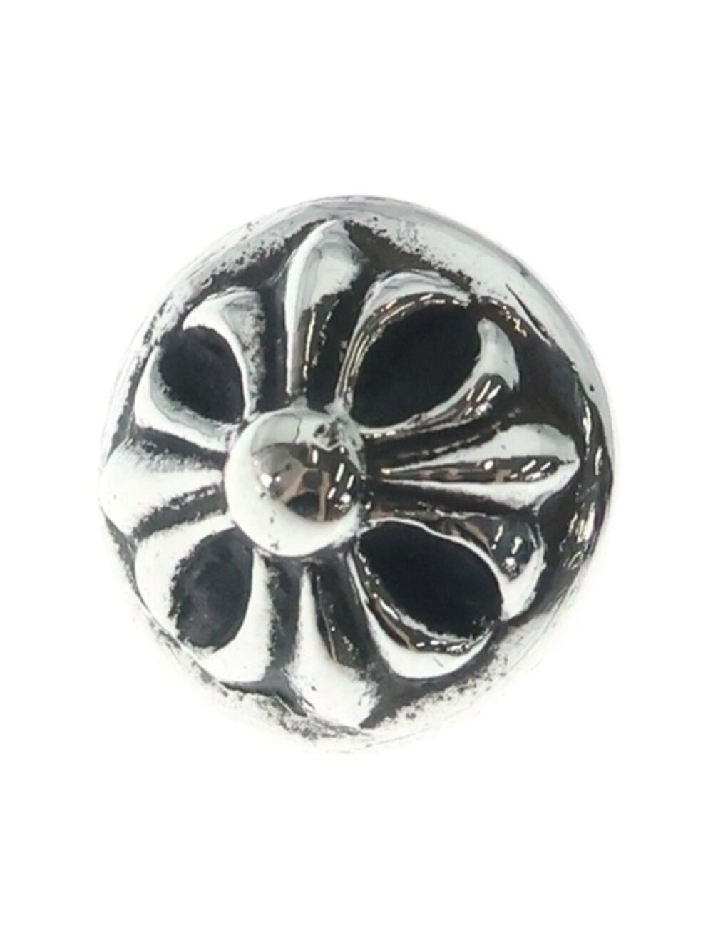 Chrome Hearts Stud Crsbll Cross Ball Earrings Silver